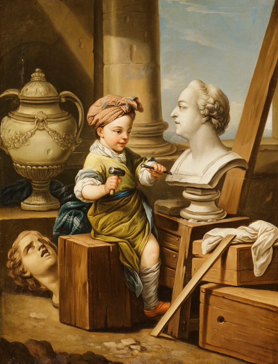 The Four Arts - Sculpture by Carle van Loo