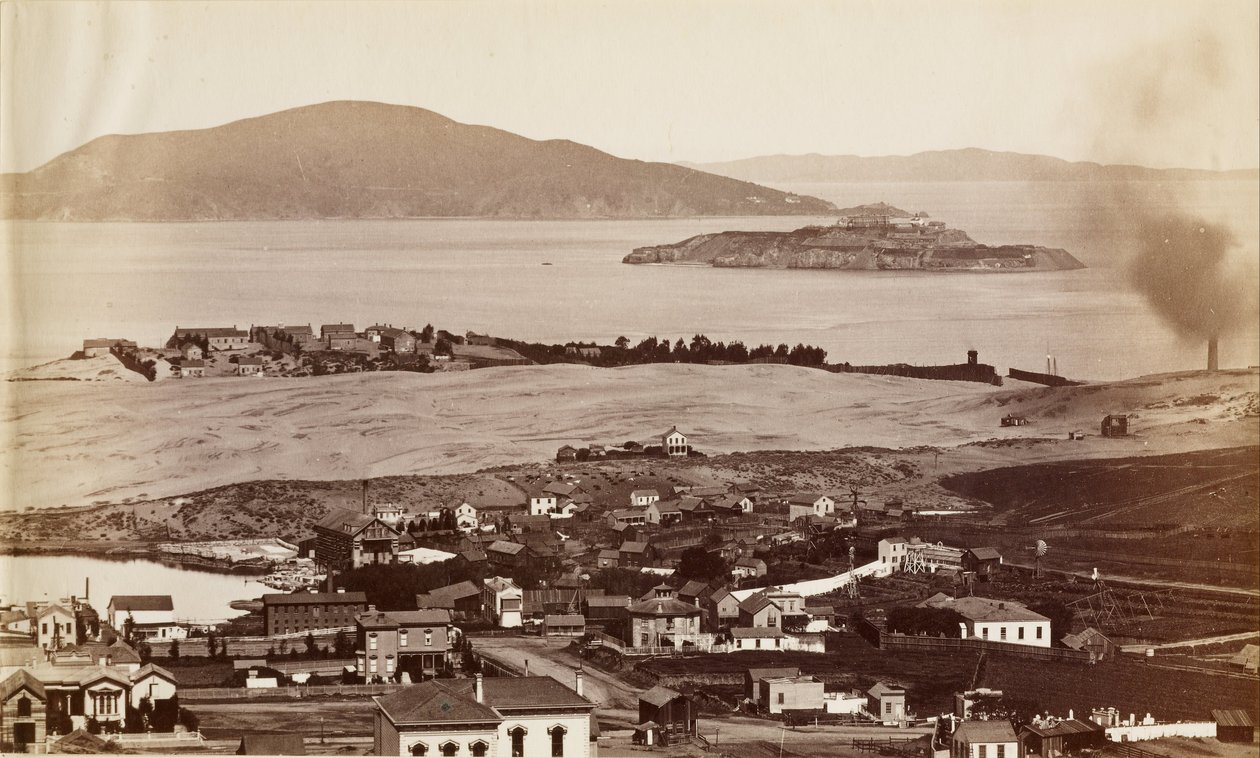 Alcatraz and Black Point from Russian Hill, San Francisco by Carleton E. Watkins