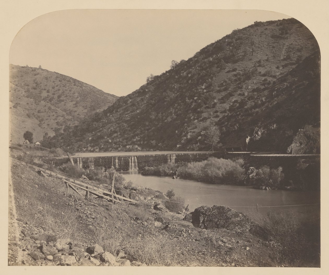 Benton Dam, Merced River by Carleton E. Watkins