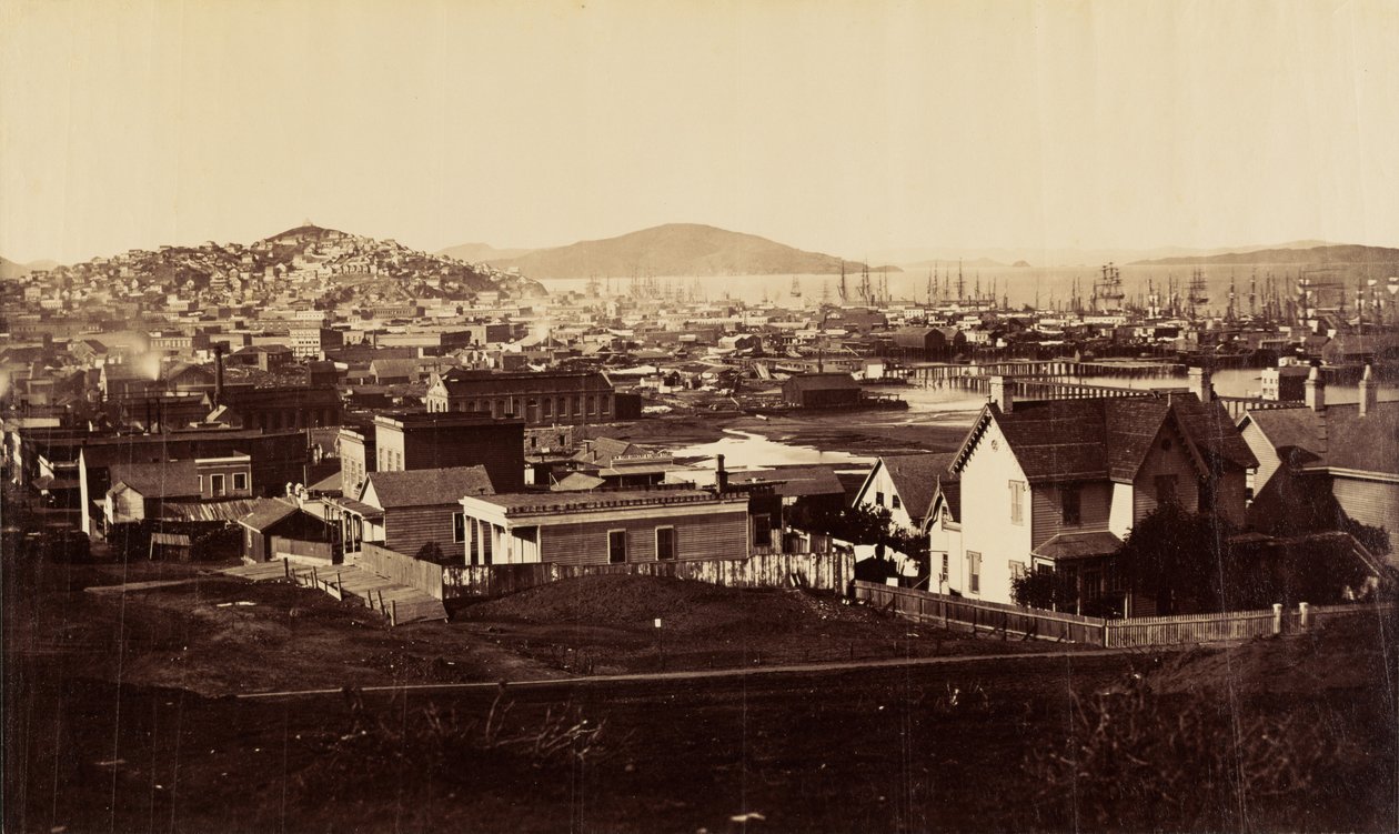 City Front from Rincon Hill in 1860 by Carleton Watkins