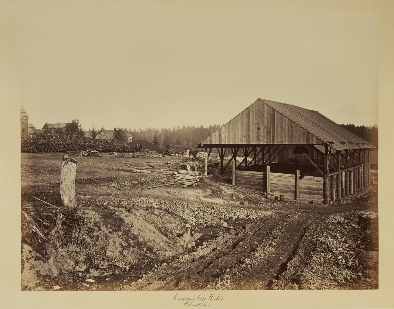 Oswego Iron Works, Willamette River by Carleton Watkins