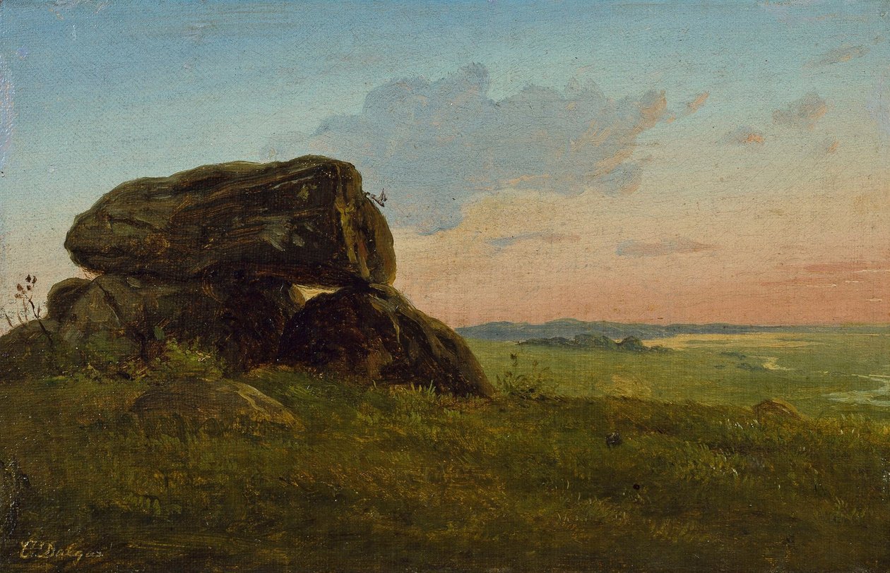 Evening landscape with a dolmen (Study) by Carlo Dalgas
