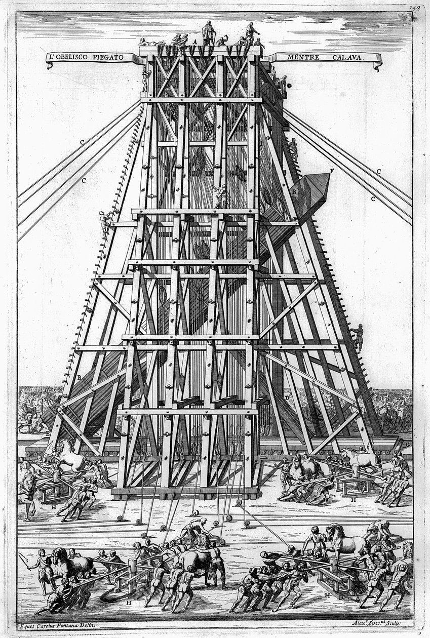 Erecting the Ancient Egyptian Obelisk in St. Peter
