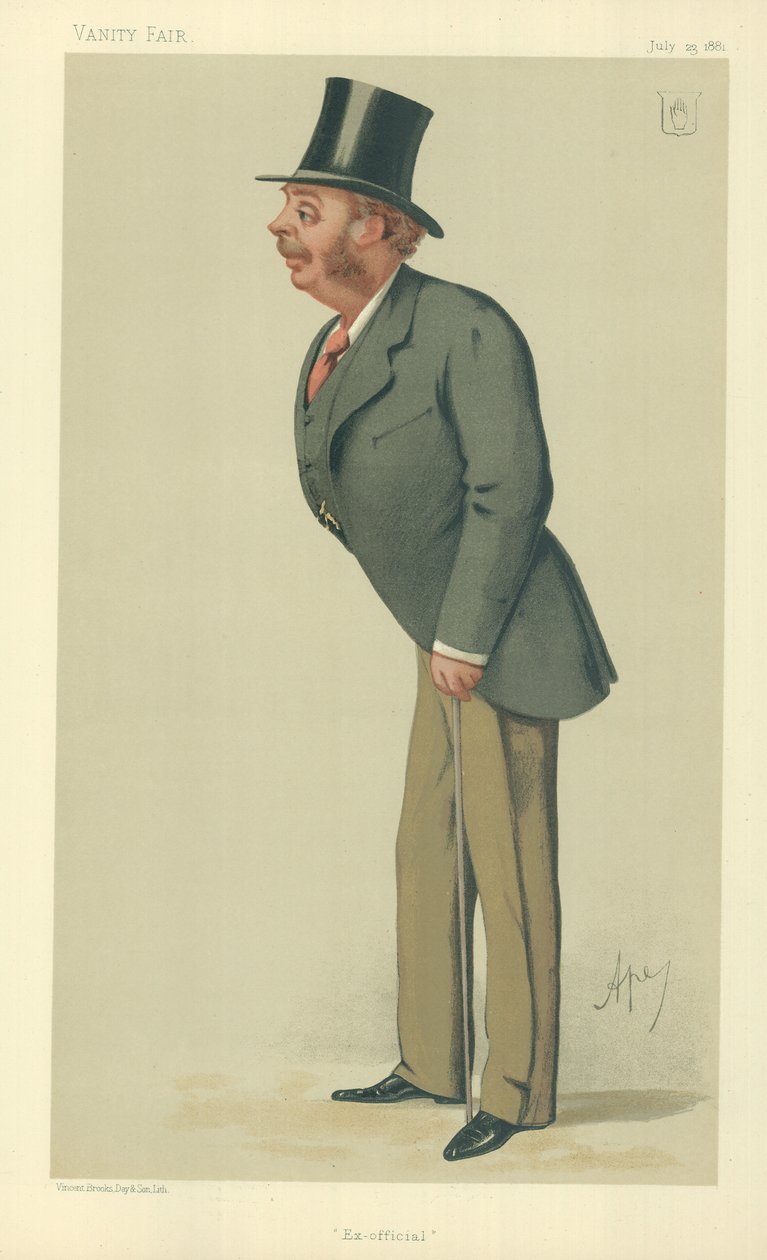 Sir Matthew Ridley, Ex-official, 23 July 1881, Vanity Fair Cartoon by Carlo Pellegrini