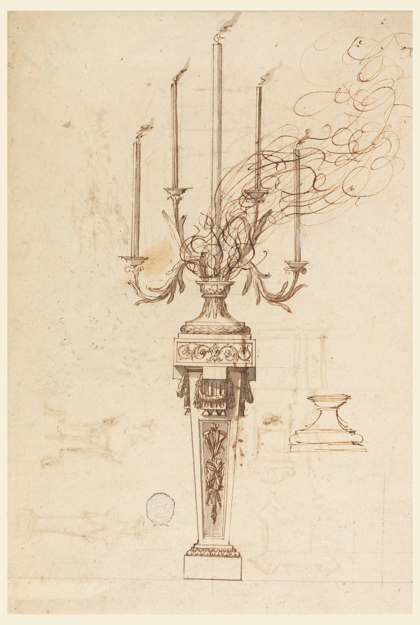 Design for a Candelabra by Carlo Marchionni