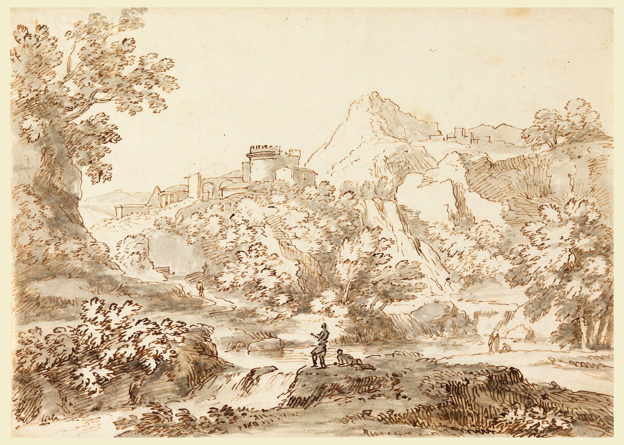A Landscape with Town, 1750-1770 by Carlo Marchionni