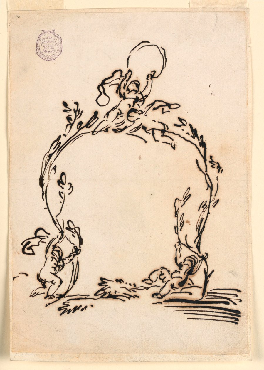 Sketch of a Cartouche, 1760–80 by Carlo Marchionni