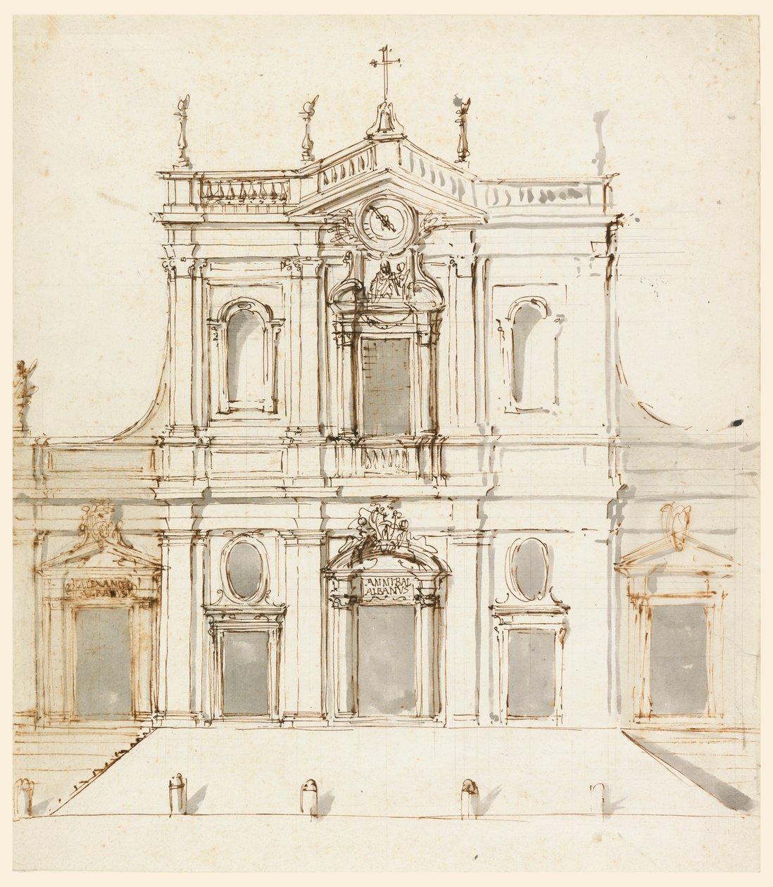 Façade with the Albani Arms by Carlo Marchionni