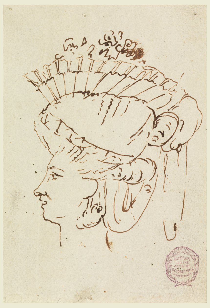 Head of a Woman Wearing a Hat by Carlo Marchionni