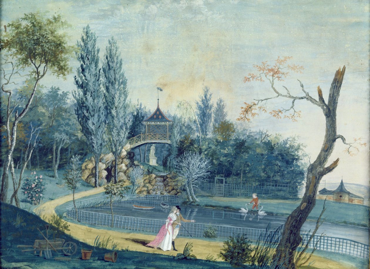 The Lake and Chinese Pavilion in the Park at Le Raincy by Louis Carrogis dit Carmontelle