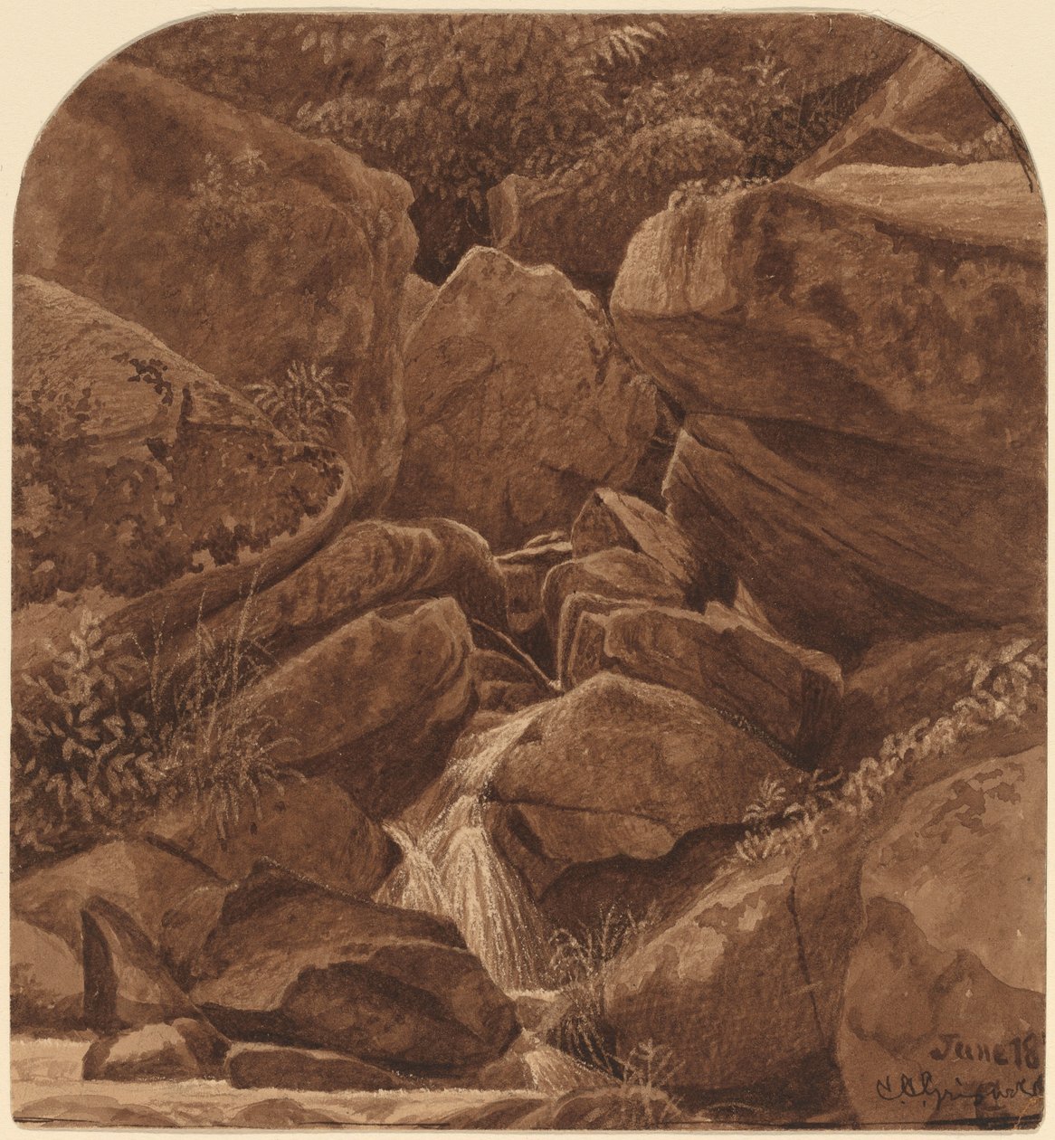 Rocks and Waterfall by Casimir Clayton Griswold