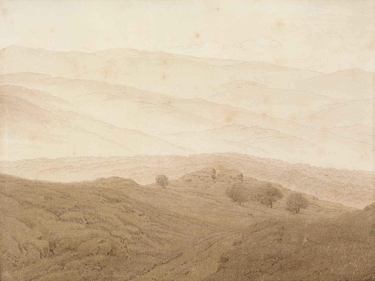 Mountain Landscape Near Teplitz by Caspar David Friedrich