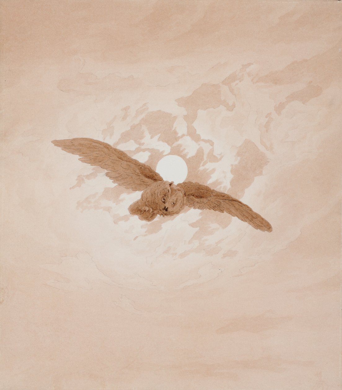 Owl Flying Against a Moonlit Sky by Caspar David Friedrich