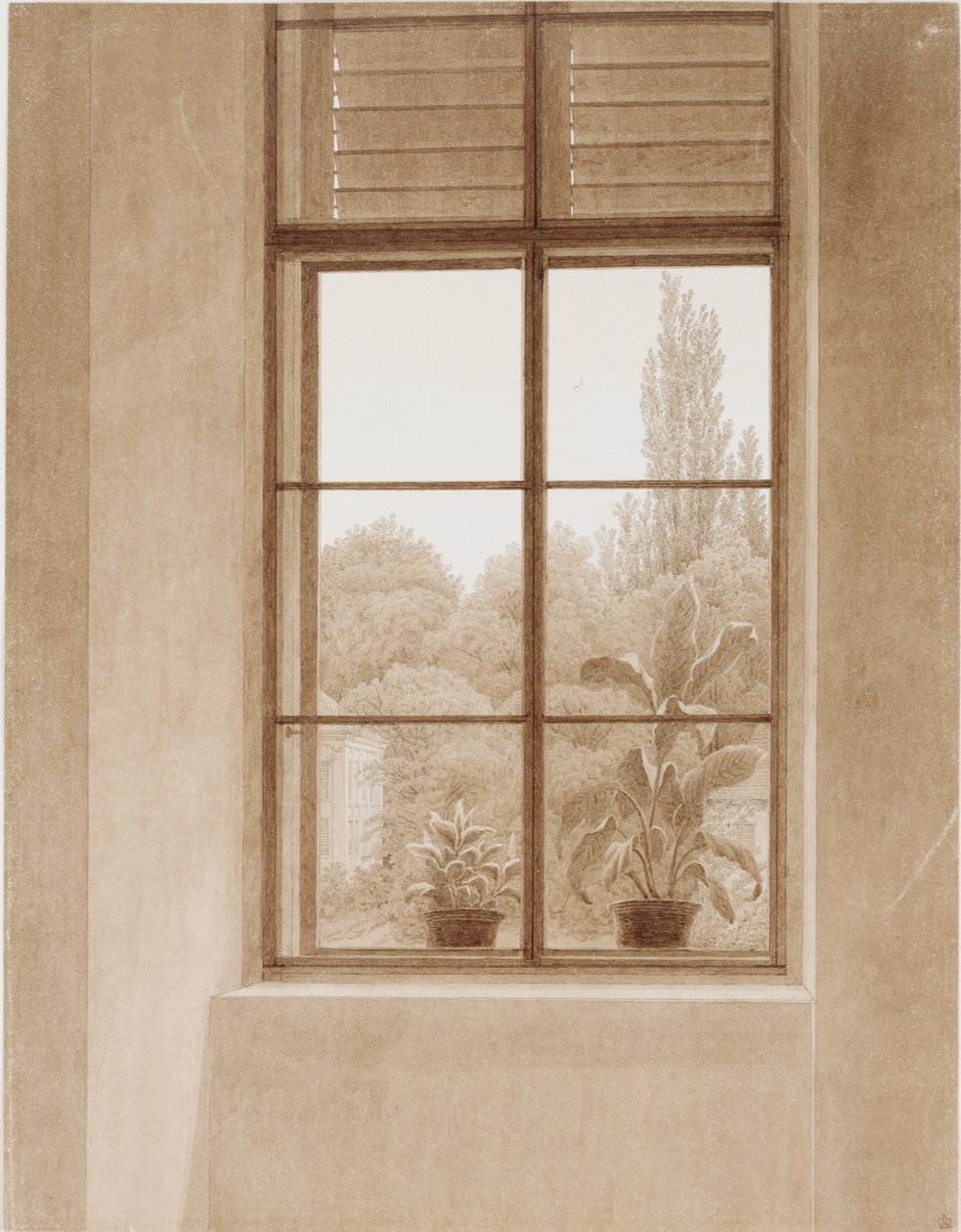 Window Looking Over the Park by Caspar David Friedrich