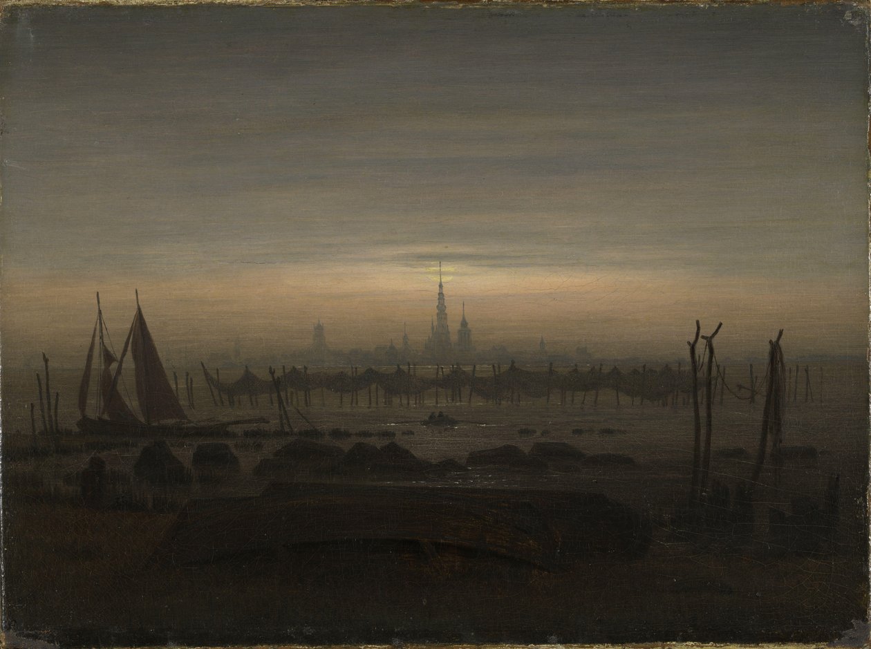 Greifswald in Moonlight by Caspar David Friedrich