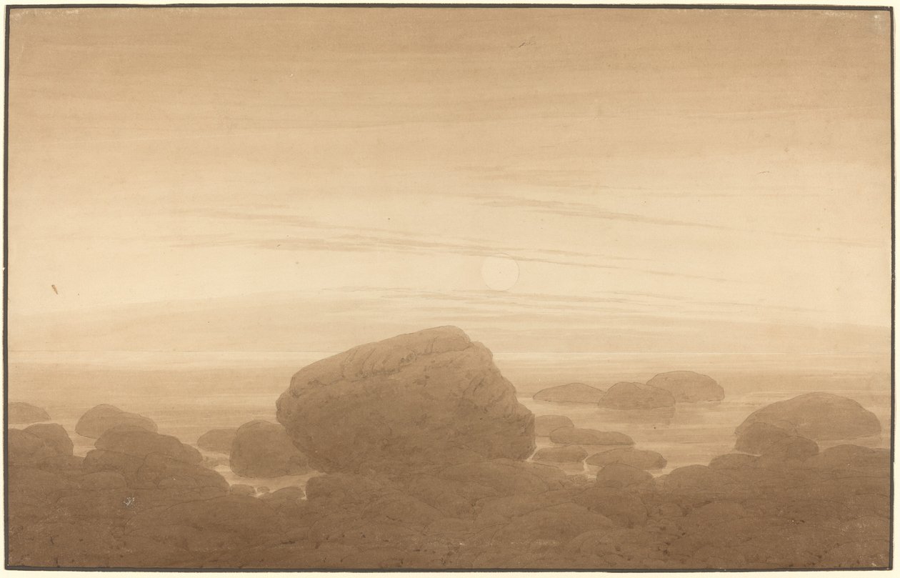Moonrise on an Empty Shore by Caspar David Friedrich