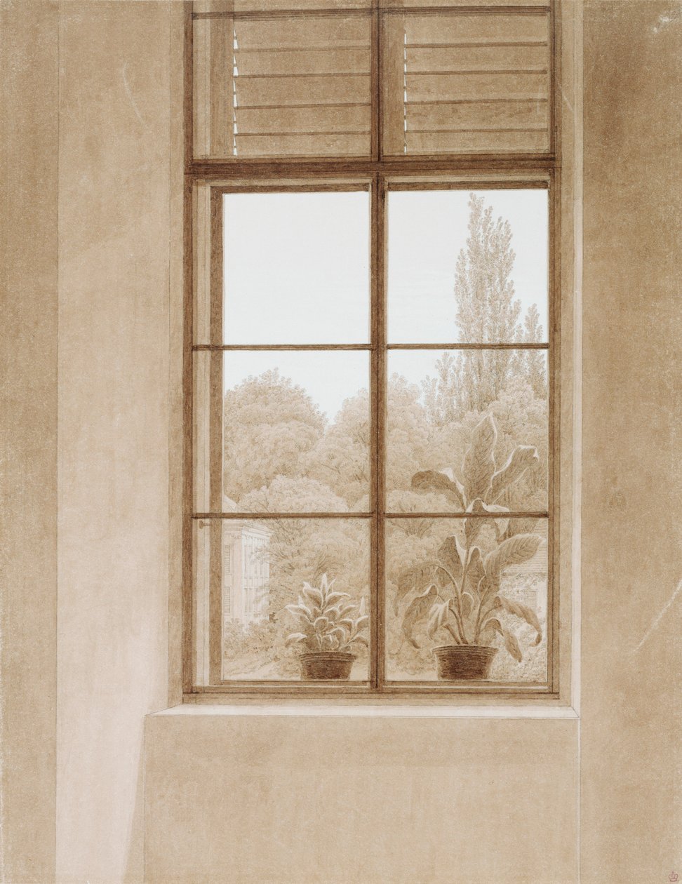 Window Looking over the Park by Caspar David Friedrich