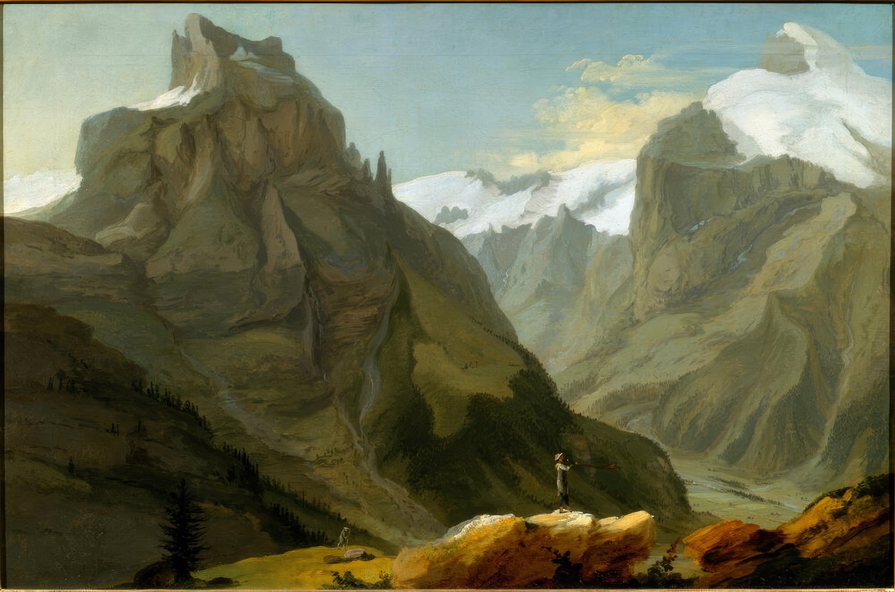 View of Titlis and Hahnen by Caspar Wolf