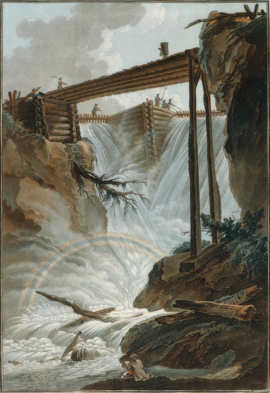 Waterfall in Mühletal by Caspar Wolf