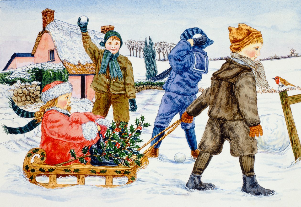 Children Playing in the Snow by Catherine Bradbury
