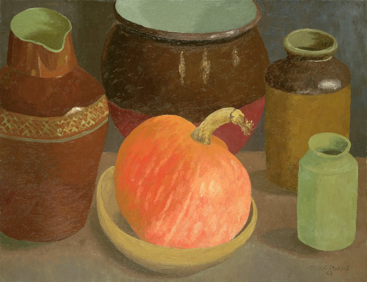 Pumpkin and Pots by Cedric Morris
