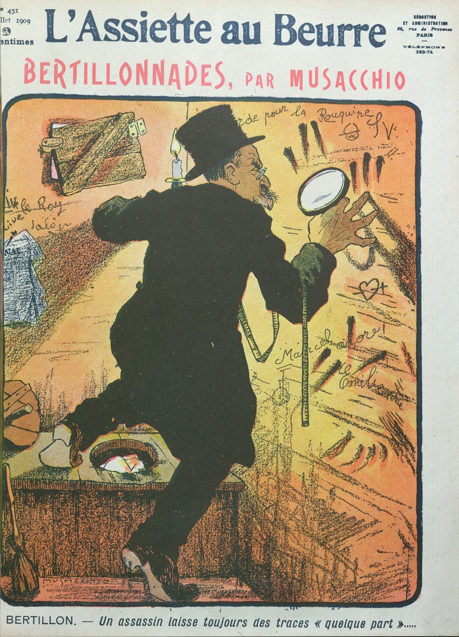 Caricature of Doctor Alphonse Bertillon from 