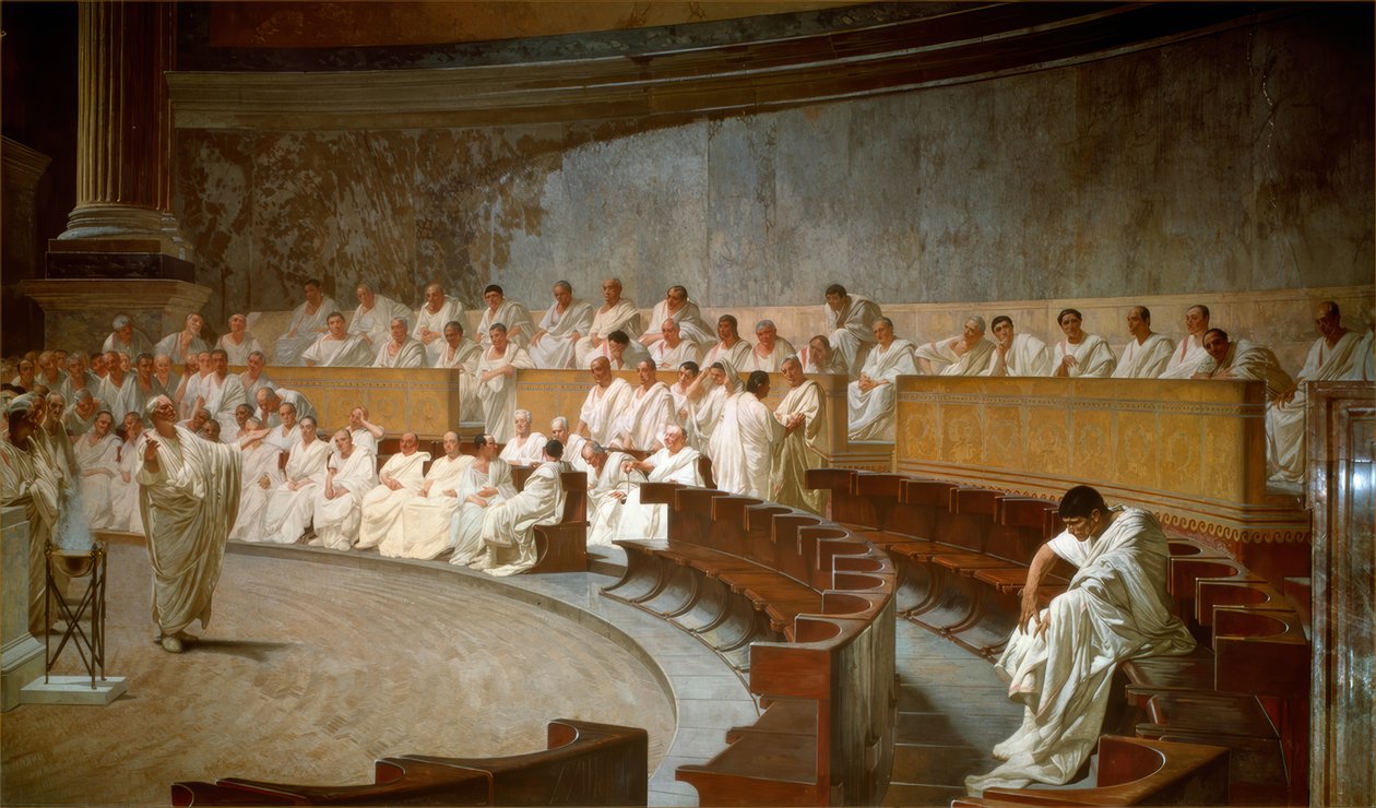 Cicero Accuses Catiline in the Senate of Conspiracy by Cesare Maccari