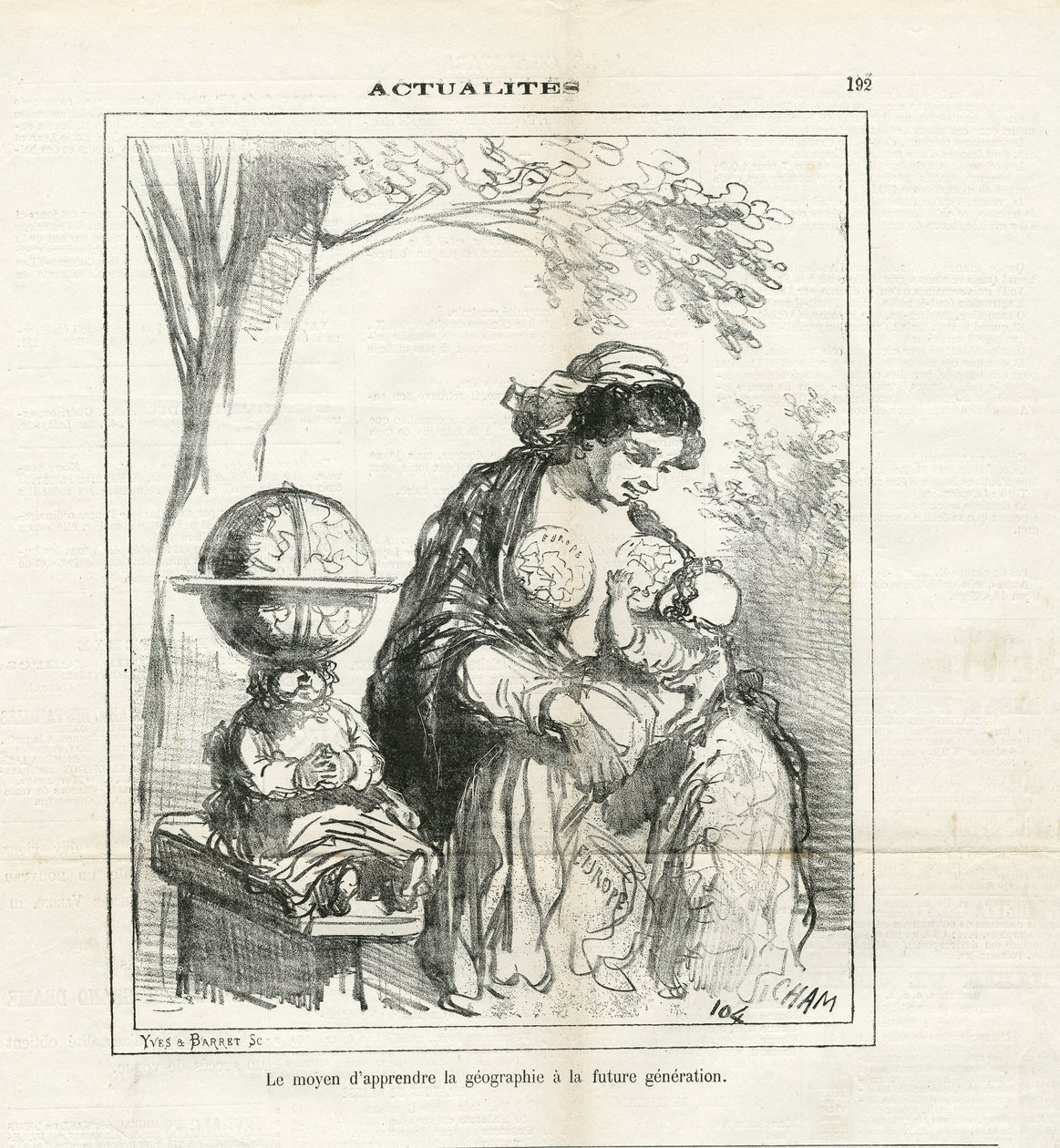 Illustration of Cham in The Charivari by Amédée de Noé