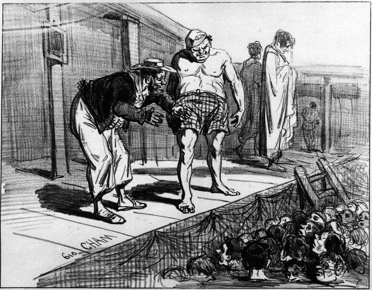Baths in Paris; Cartoon by Cham by Amédée de Noé
