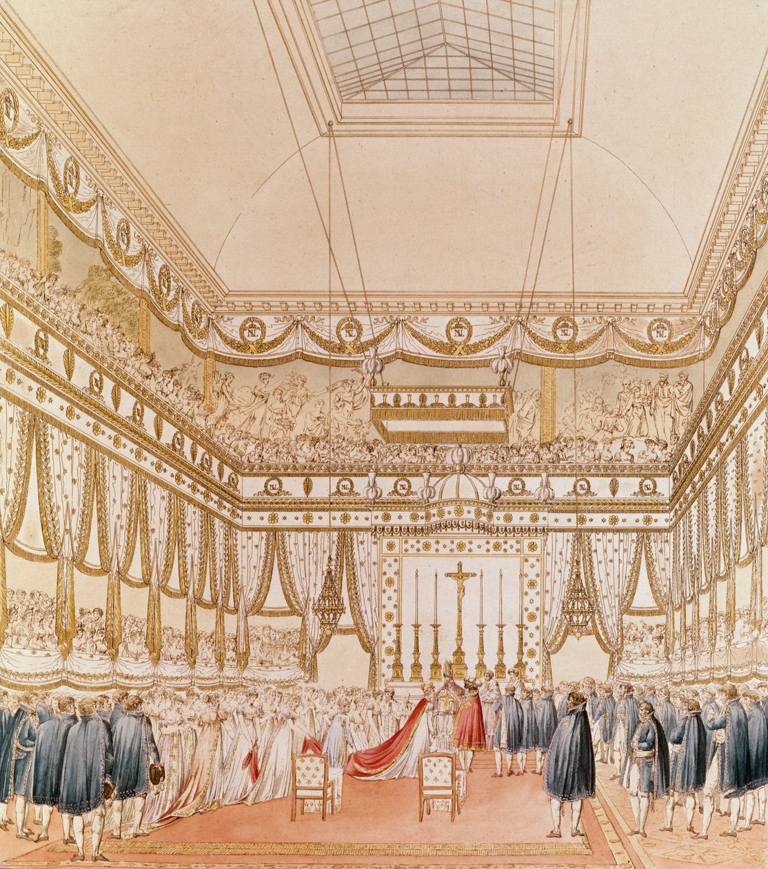 The Marriage of Napoleon and Marie-Louise in the Louvre Chapel by Charles Percier