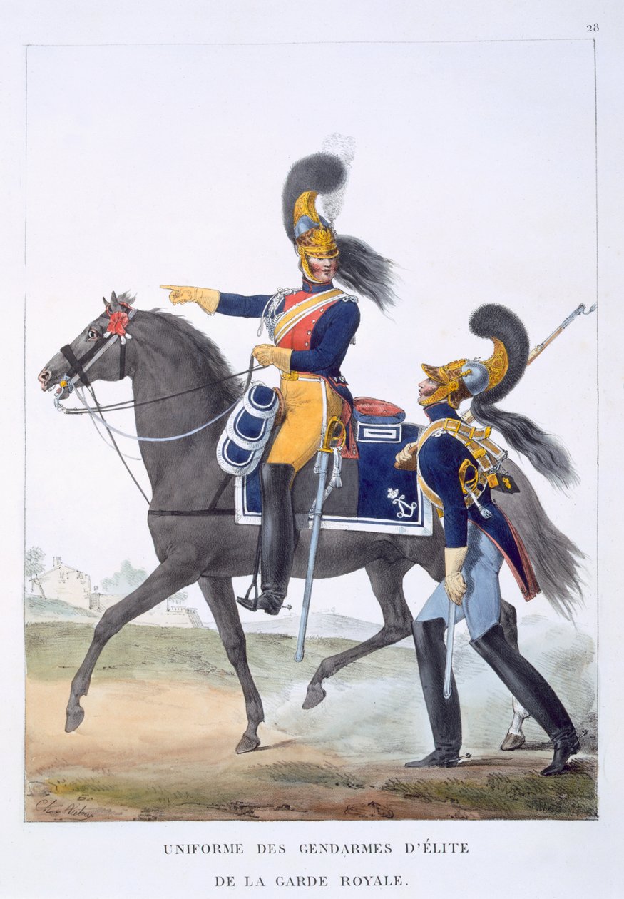 Uniform of the Elite Gendarme of the Royal Guard, 1823 by Charles Aubry