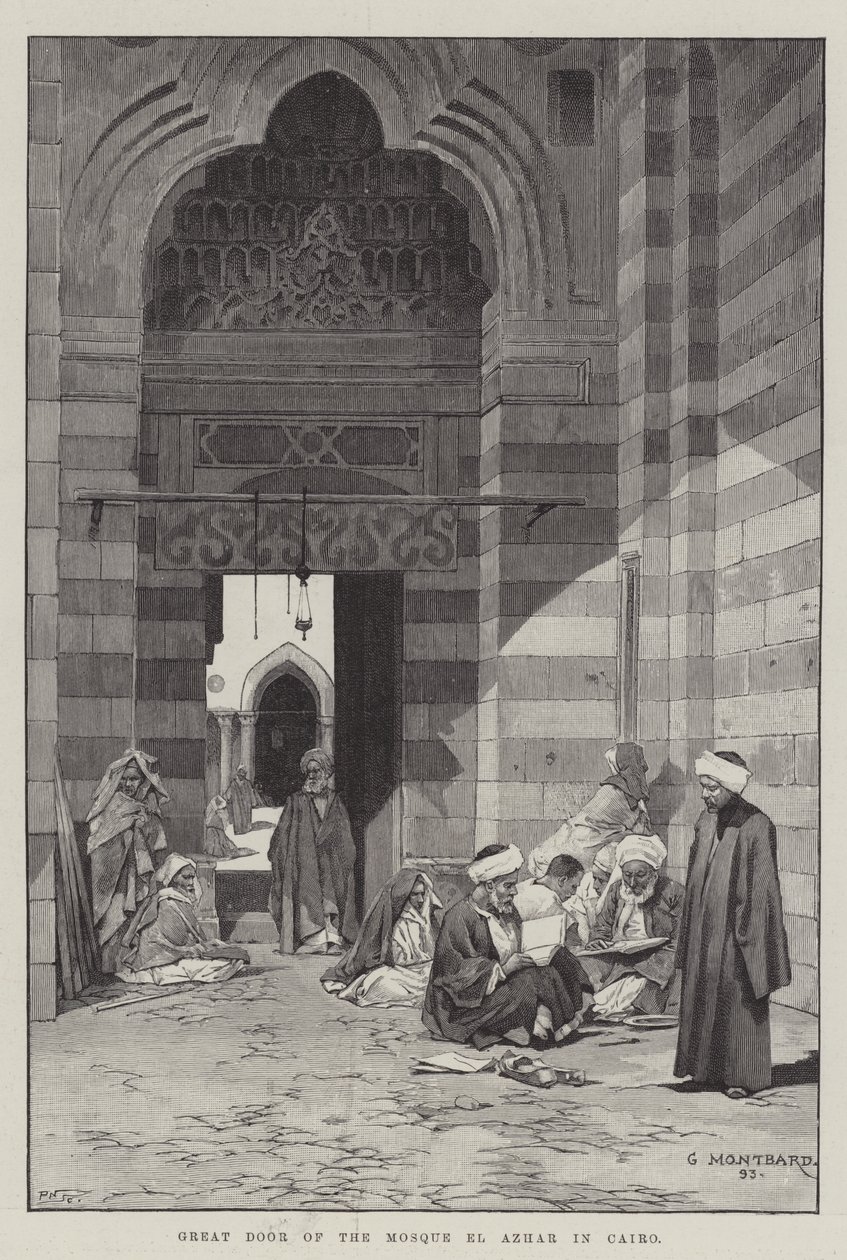 Great Door of the Mosque El Azhar in Cairo by Charles Auguste Loye