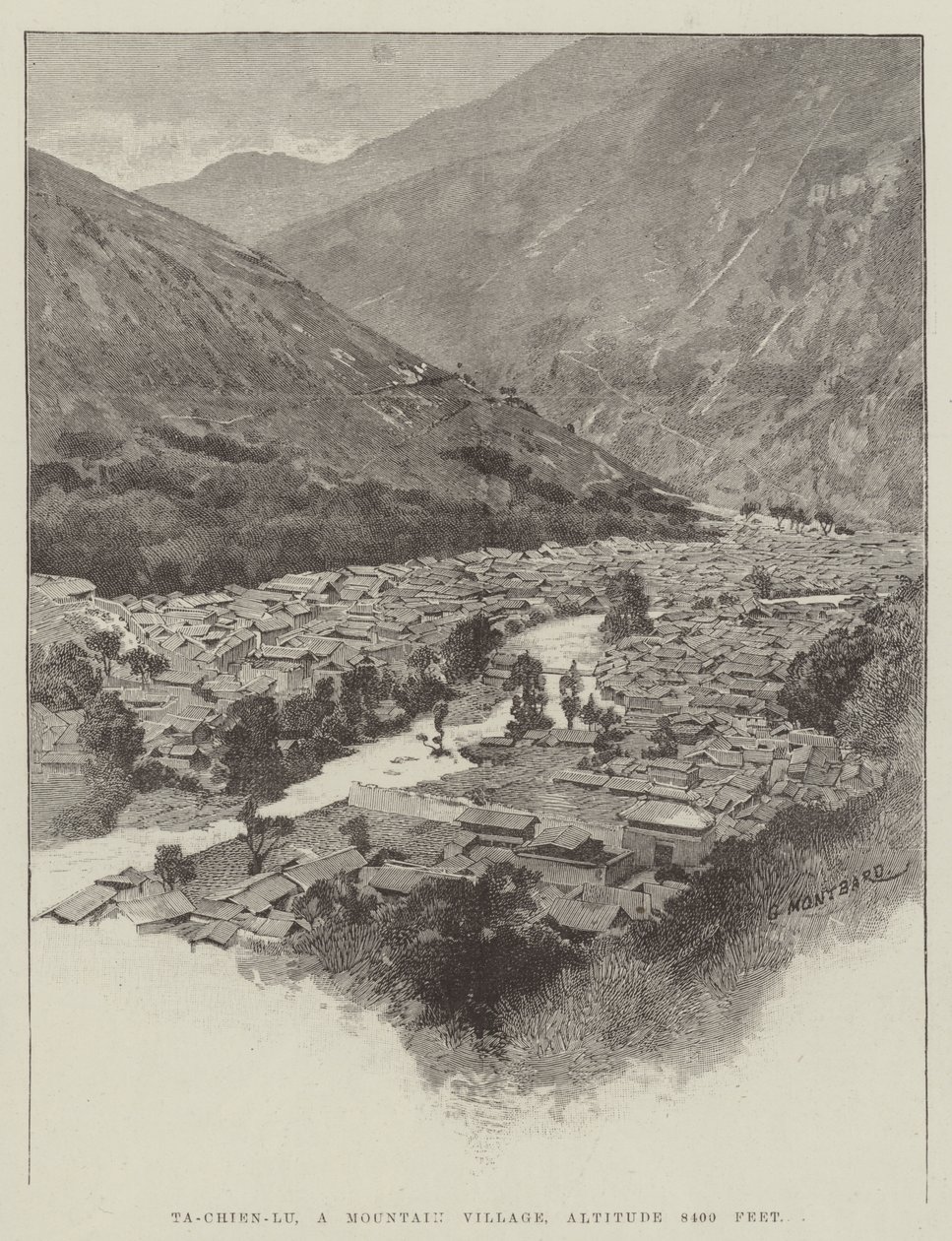 Ta-Chien-Lu, a Mountain Village, Altitude 8400 Feet by Charles Auguste Loye