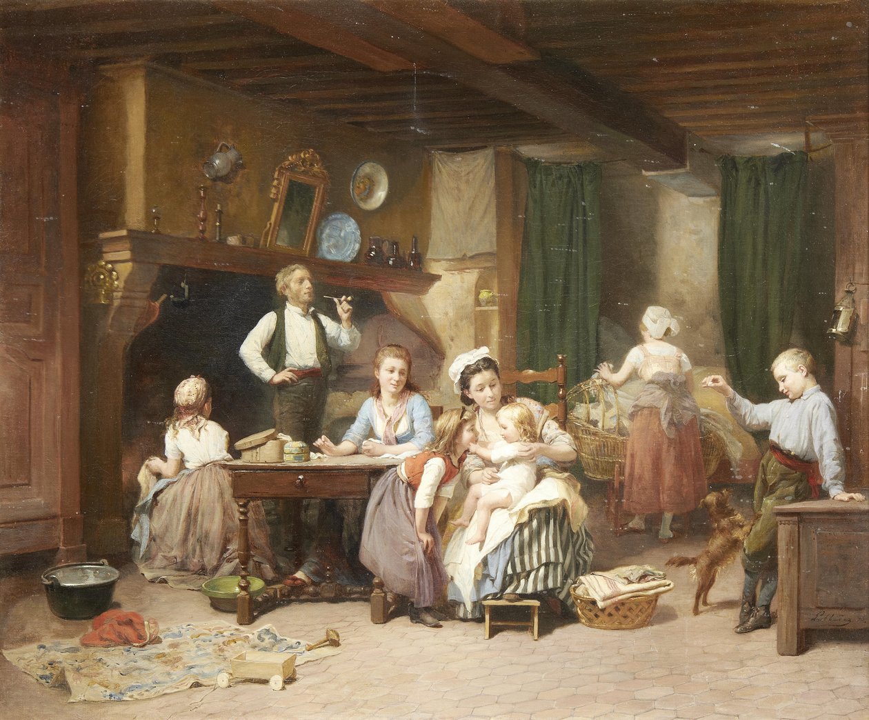 Family Time by Charles Auguste Romain Lobbedez