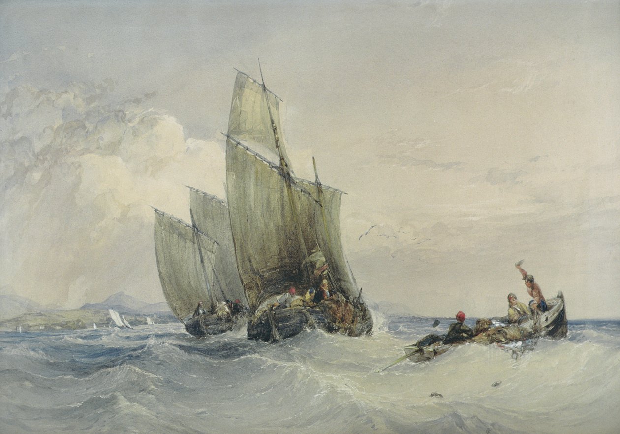 Fishing Boats, 19th century by Charles Bentley