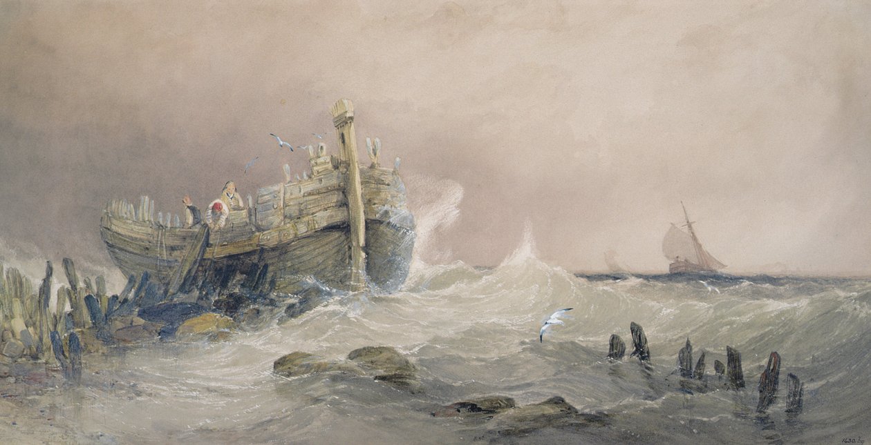 Old Breakwater, Coast of Essex by Charles Bentley