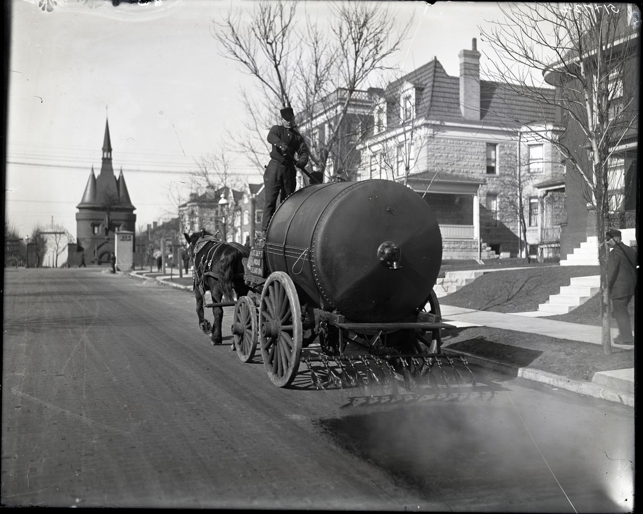 Street Oiling Truck at Work on Washington Place Near the Entrance from Union Boulevard by Charles Clement Holt
