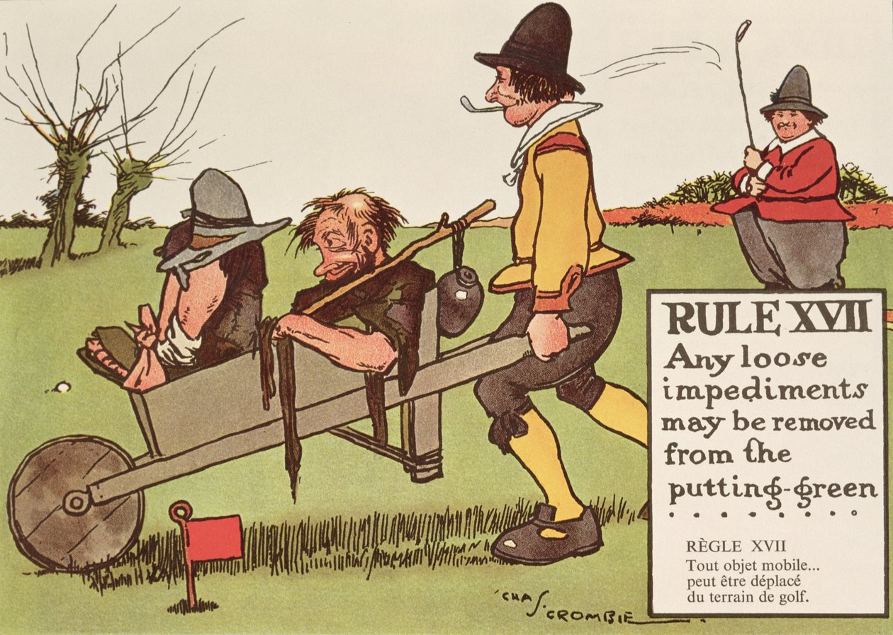 Rule XVII: Any loose impediments may be removed from the putting-green, from 
