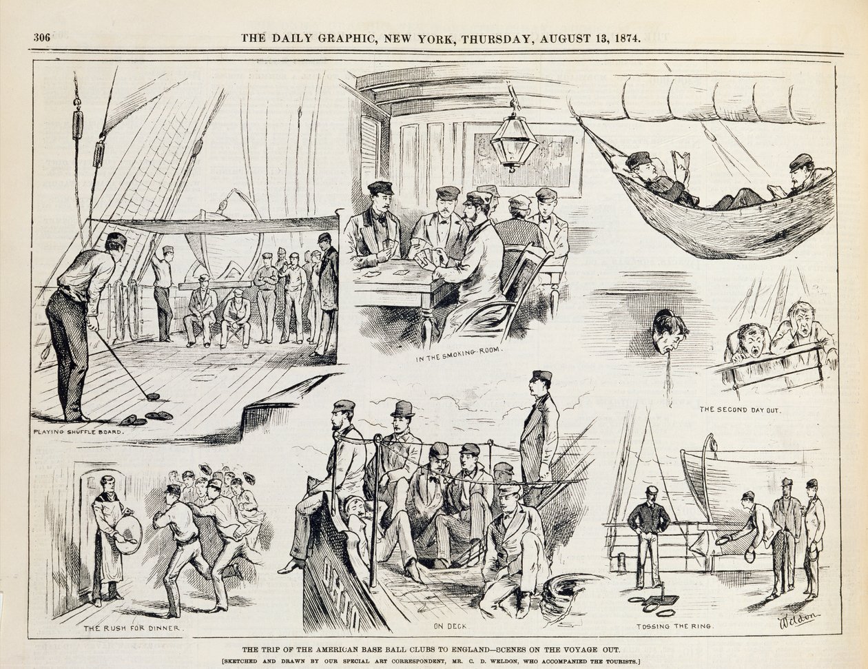 The Trip of the American Baseball Clubs to England (The Voyage Out) by Charles Weld