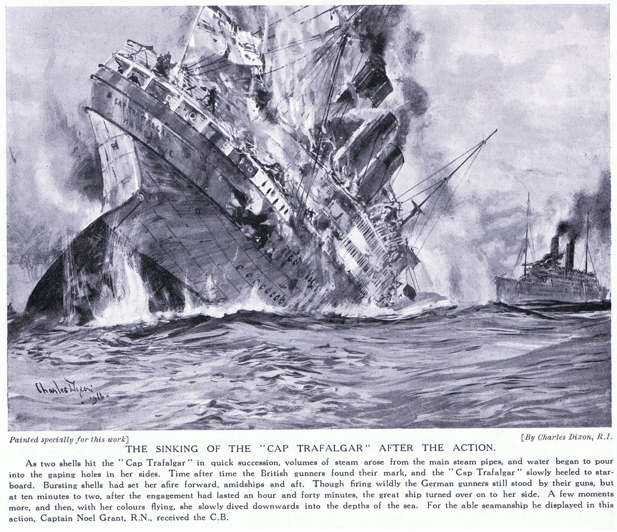 The Sinking of the Cap Trafalgar by Charles Edward Dixon