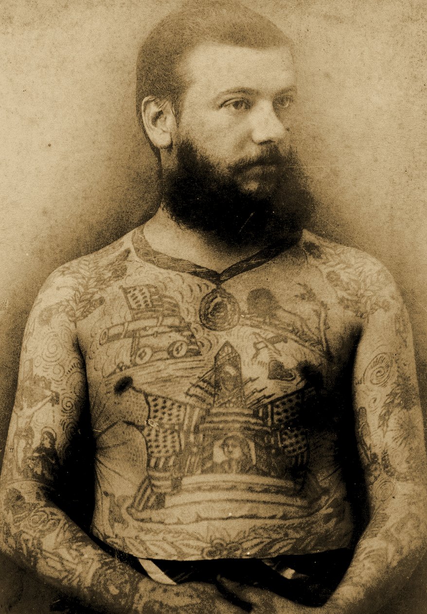 Portrait of a Tattooed Man, c.1900 by Charles Eisenmann