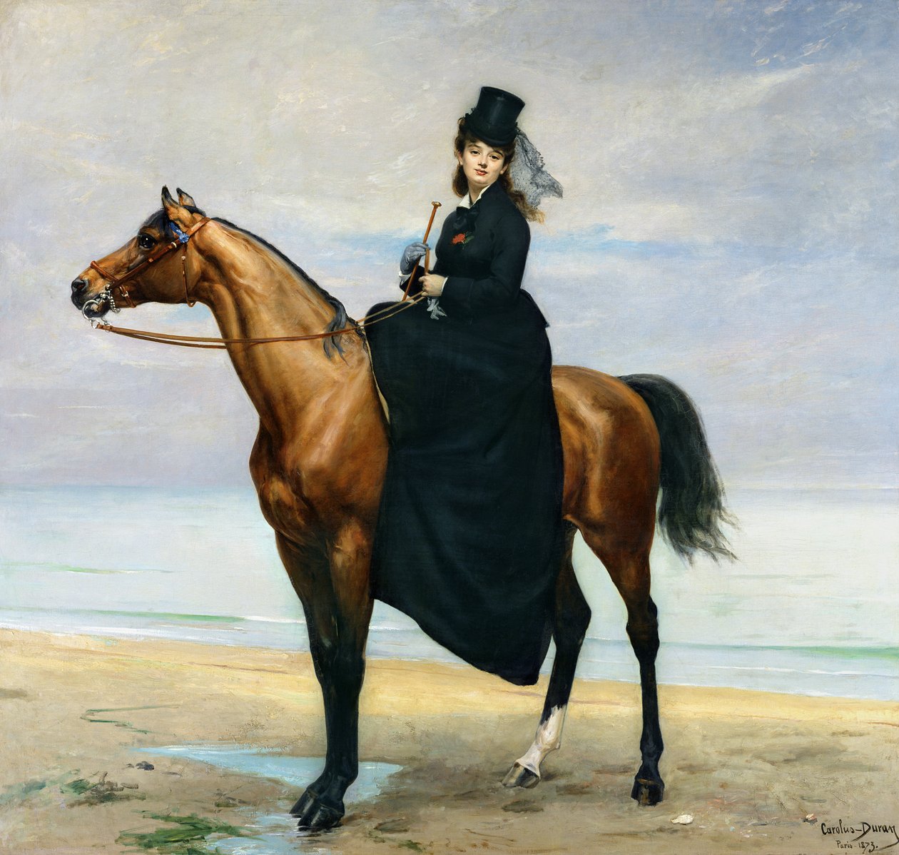 Equestrian Portrait of Mademoiselle Croizette, 1873 by Charles Emile Auguste Carolus Duran