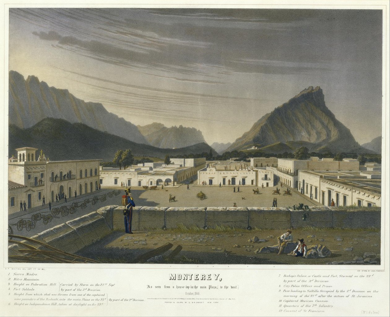 Monterey, as Seen from a House-top in the Main Plaza, (to the West) October, 1846... (No. 1 of a Series) by Charles Fendrich