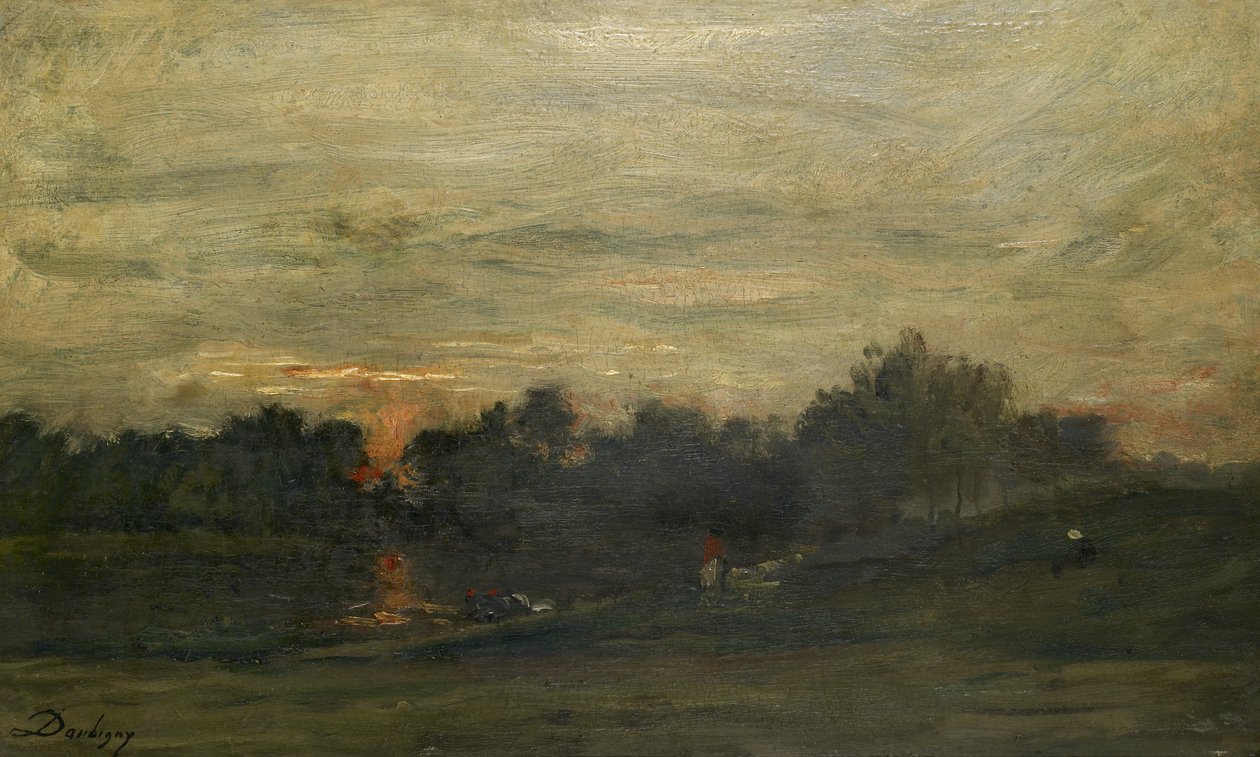 Landscape: Sunset by Charles Francois Daubigny