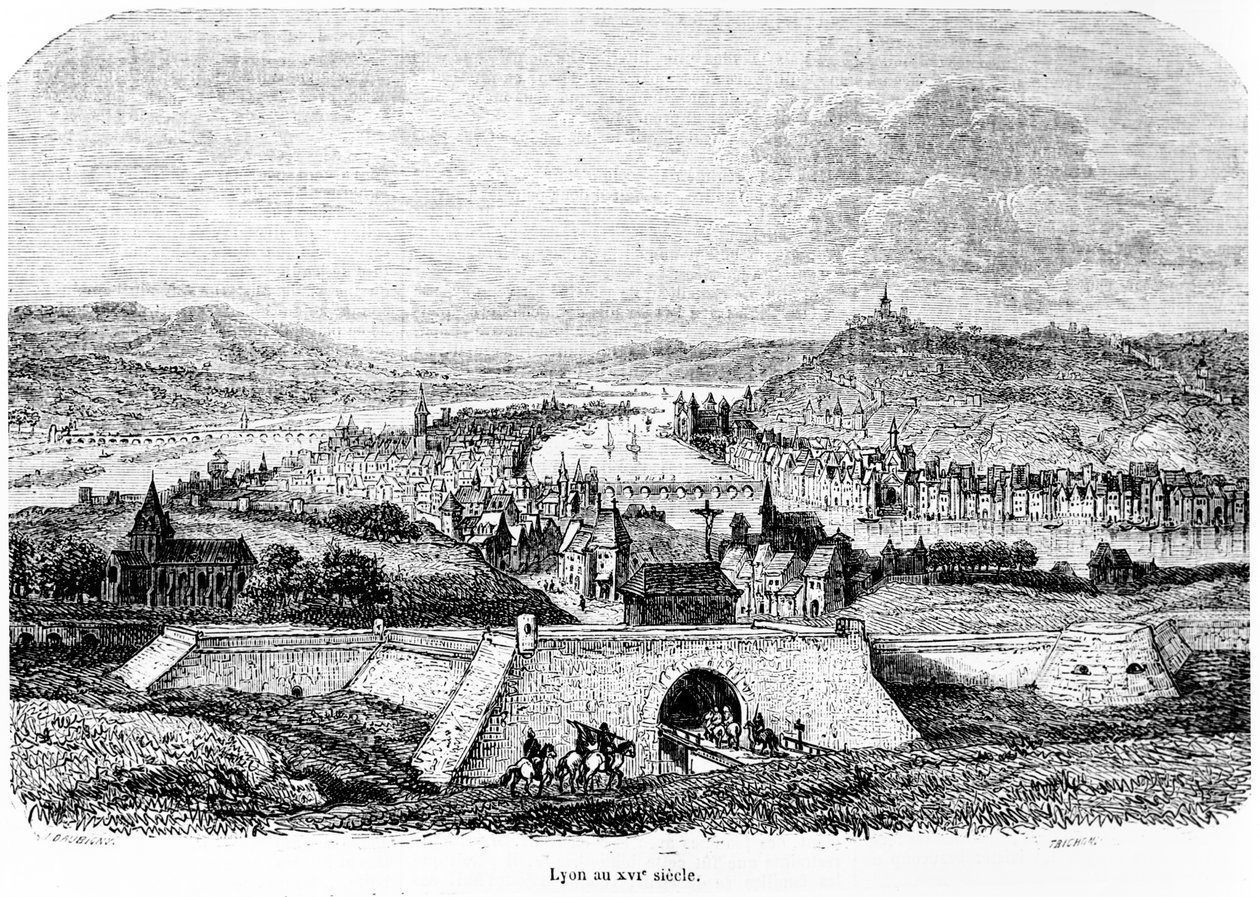Lyon in the 16th century, 1856 by Charles Francois Daubigny