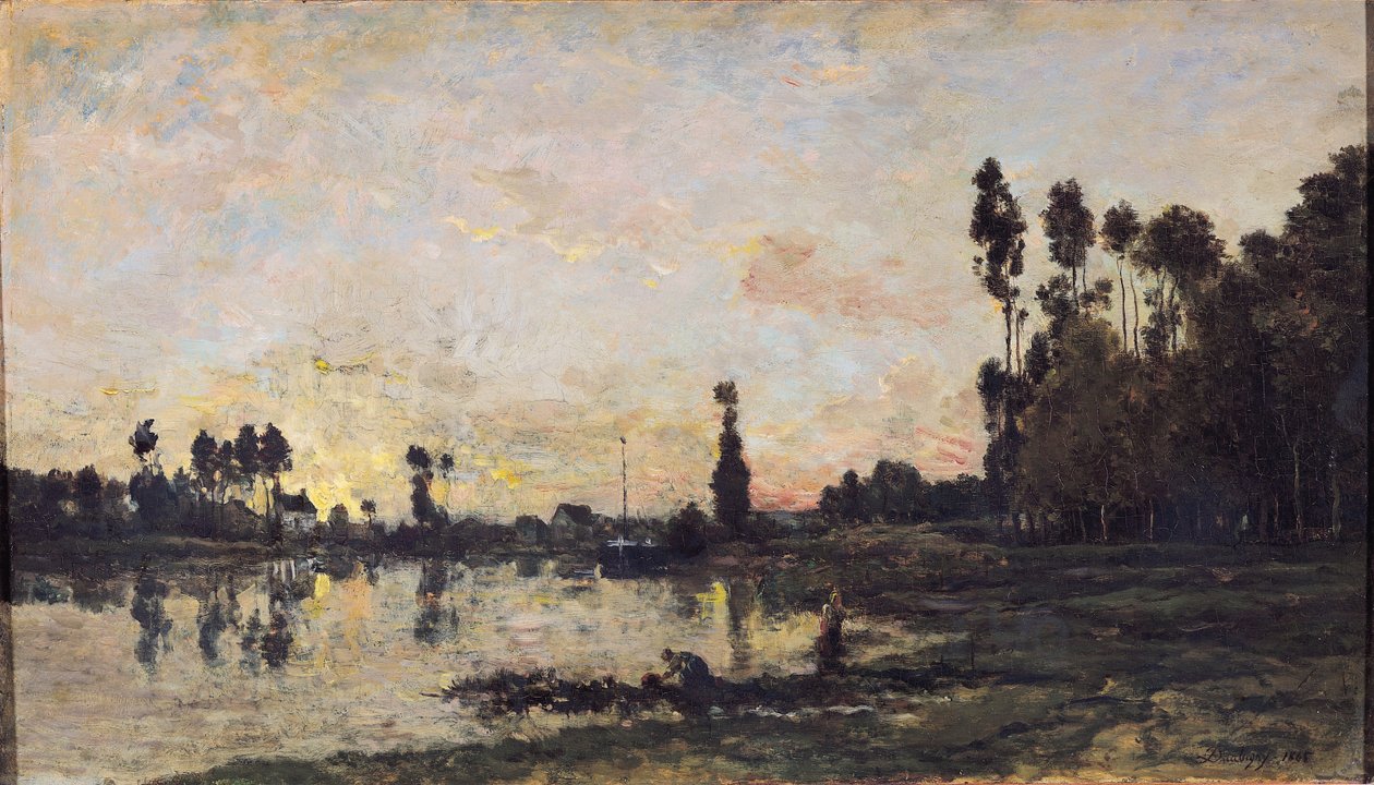 Sunset on the Oise by Charles Francois Daubigny
