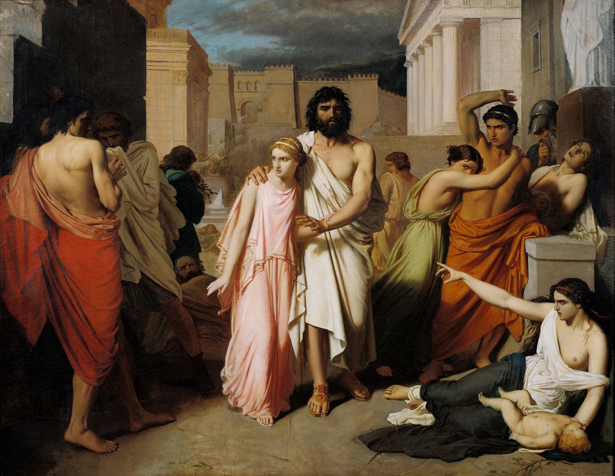 Oedipus and Antigone or The Plague of Thebes by Charles François Jalabert