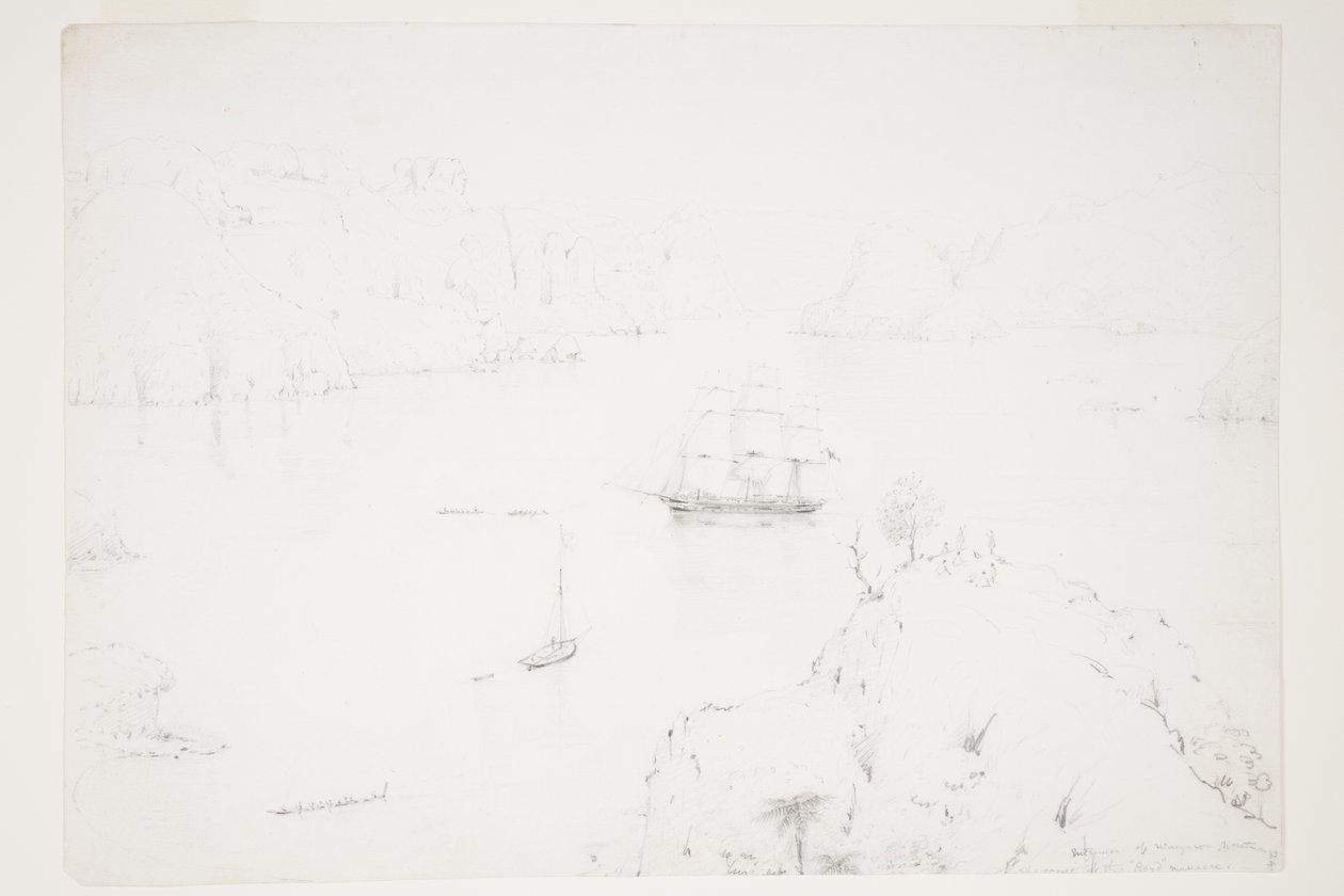 Entrance of Wangaroa, North. The Scene of the Boyd Massacre by Charles Heaphy