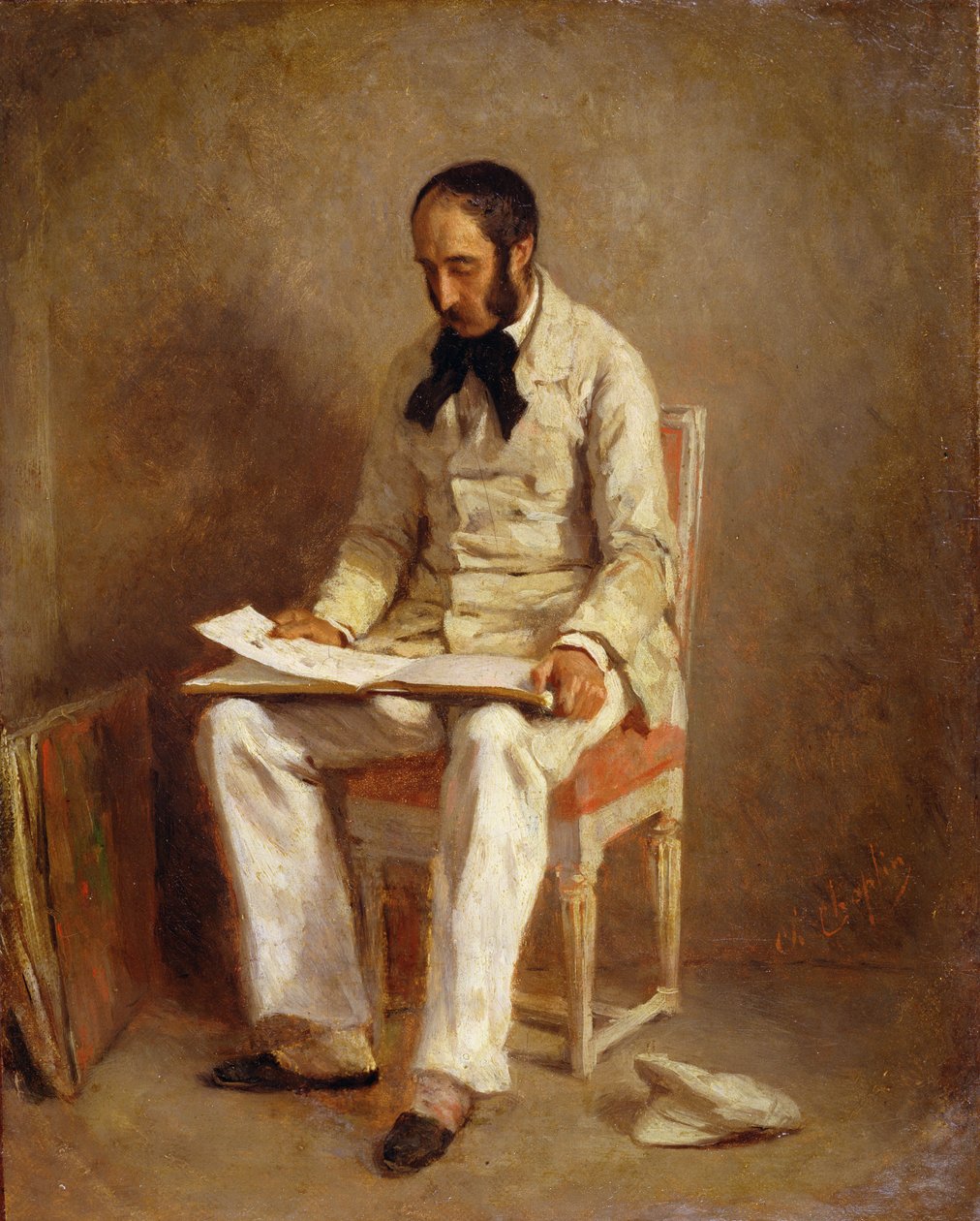 Portrait of Ernest-Aime Feydeau (1821-73) by Charles Joshua Chaplin