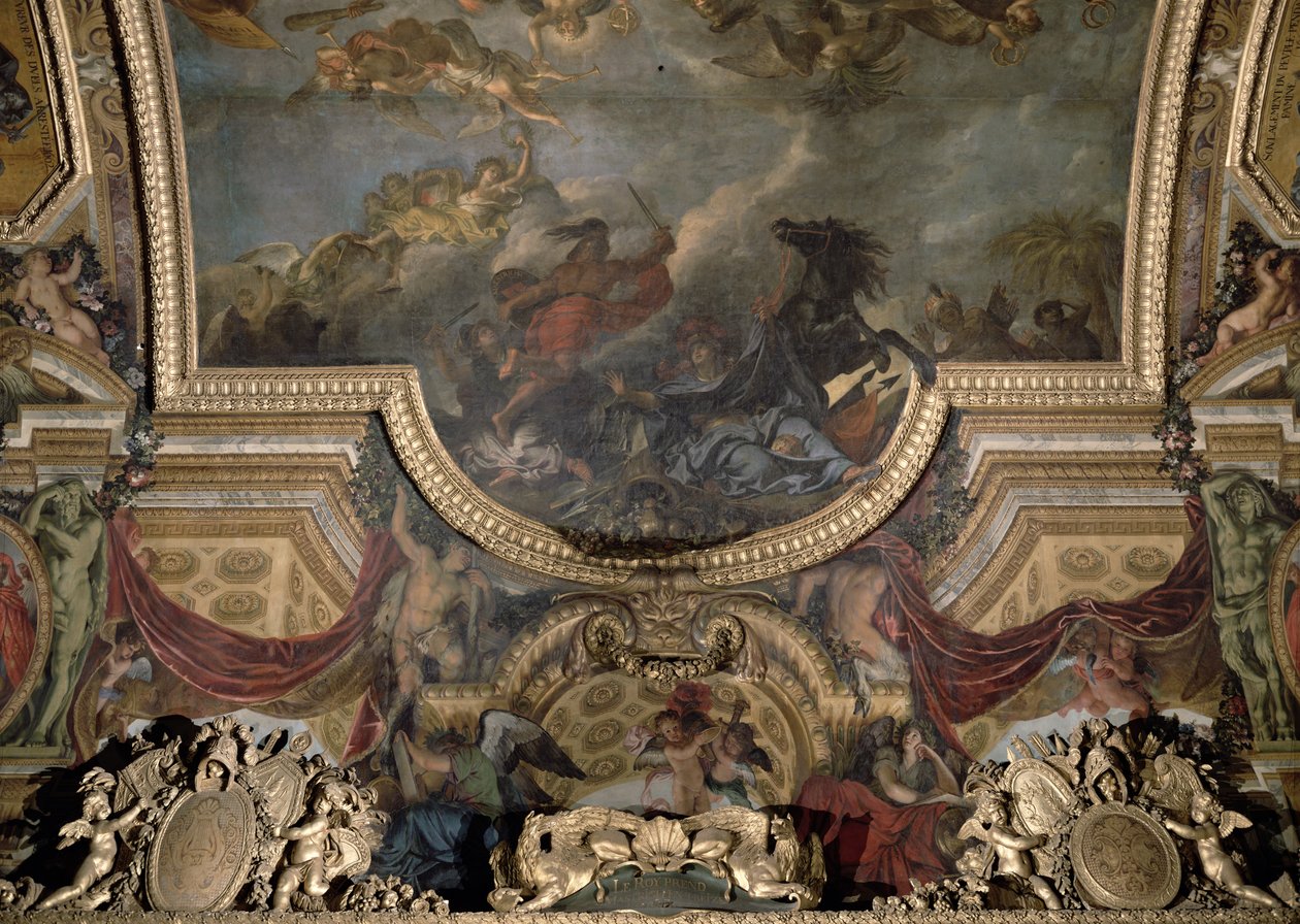 The King Taking Maestricht in Thirteen Days in 1673, Ceiling Painting from the Galerie des Glaces by Charles Le Brun